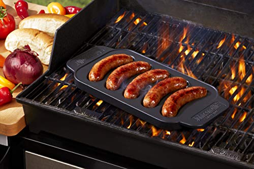 Johnsonville - Sizzling Sausage Outdoor Grill Plate for 5 Brats, Sausages, Links - 14 ⅝" x 6 ¾" x ¾" - Thumbnail 6