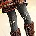 Shouhengda Kid Girl Winter Rabbit Printed Leggings Warm Fleece Pants