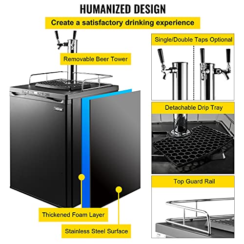 VEVOR Kegerators Beer Dispenser, Full Size Beer Kegerator Refrigerator