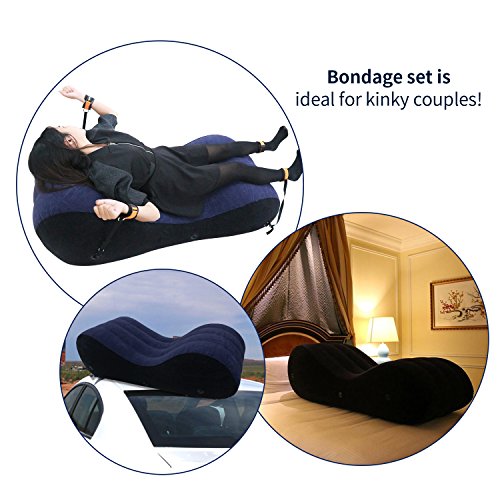 DACHMA Inflatable Sex Position Sofa - Sex Furniture Sex Bed Sofa Pump Handcuffs & Leg Cuffs Yoga Chaise Lounge Relax Chair Chaise Lounge Air Sofa Portable Inflatable Lounger Couples