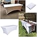 BTSKY 6FT Rectangular Stretch Tablecloth - Spandex Table Cover for 6 Foot Tables Wedding, Banquet, Party, DJ, Tradeshows, Vendors Decoration (White)