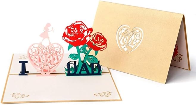 Amazon Pop Up Card 父の日のグリーティングカード 父の誕生日カード 父へ感謝する3dグリーティングカード 手作りお祝いカード 父の日のグリーティングカード B グリーティングカード 文房具 オフィス用品
