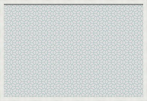 PinPixpin Cork Bulletin Board Made from Canvas, Modeco Hex Aqua 36x24 Inches 2 x 3 ft and Framed in Satin White Frame (PinPix-1540-36x24_FRBW26074)