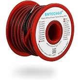 BNTECHGO 30 Gauge Silicone Wire Red and Black Each 50ft 2 Separate Wires | Flexible 30 AWG Stranded Tinned Copper Wire Silicone Rubber Insulation For RC Models, Drone, Robot, EV Charger, 3D Printer