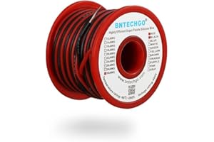BNTECHGO 30 Gauge Silicone Wire Spool Red and Black Each 50ft 2 Separate Wires Flexible 30 AWG Stranded Tinned Copper Wire