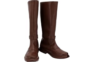 Forwacos Men Obi Wan Kenobi Cosplay Costume Skywalker Leather Boots Shoes Jedi Battle Uniform for Halloween