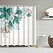 SearchI Shower Curtains for Bathroom, Fabric Floral Plant on White Background Odorless Curtain for Bathroom Showers and Bathtubs, Waterproof Polyester Fabric, 72 x 72 inches Long, 12 Hooks Included