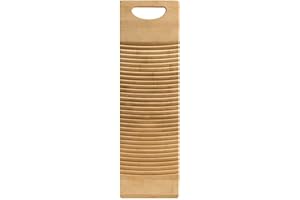 Practical Thickened Wood Washboard with Rectangle Handle Hand Wash Board for Home Clothes Percussion