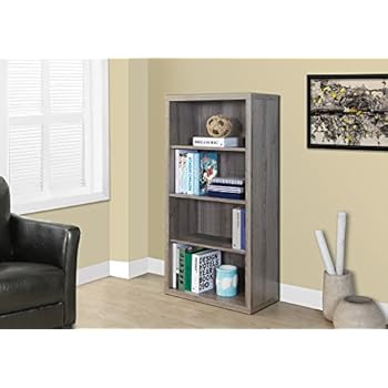 Monarch Specialties Bookcase - Sturdy Etagere with 3 Adjustable Book Shelves - 48