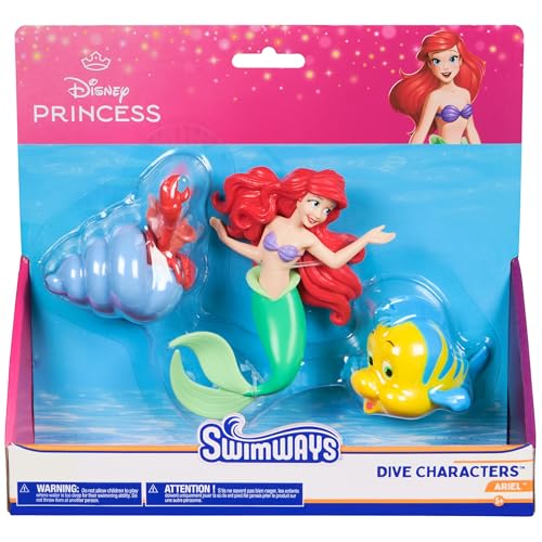 Swimways Disney Princess Ariel Dive Characters 3-Pack, Swimming Pool Accessorie…