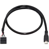 chenyang USB 2.0 9Pin 10Pin Motherboard Header to Micro USB 5Pin Data Cable 0.5M