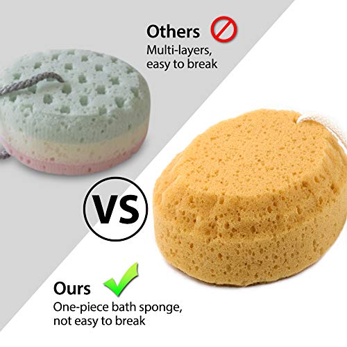 BAIMEI Bath Sponge, Soft Shower Sponge, Loofahs Pouf Gentle Cleaning Body Luffa Sponge (2pcs) - Thumbnail 6