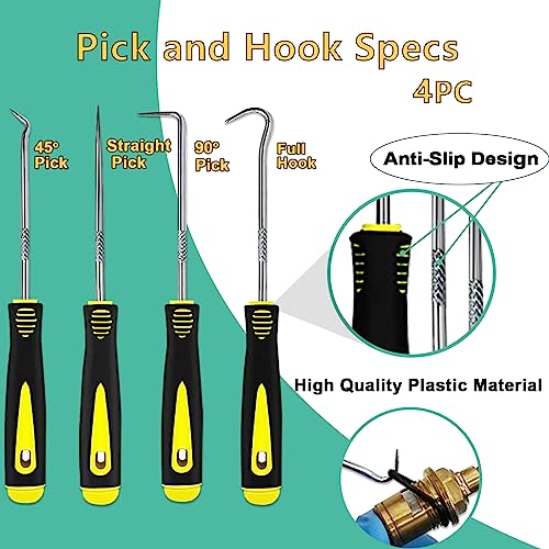 XBVV 32 Tamaño O Anillo Surtido,1540 PCS Métrico Nitrilo NBR Caucho ORing Kit con 4 Pick & Hook Set para Automotriz Grifo Fontanería Lavadora a Presión Sellado Reparación Negro