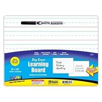 BAZIC Double Sided Dry Erase Learning Board w/ Marker, 9 X 12 Inch