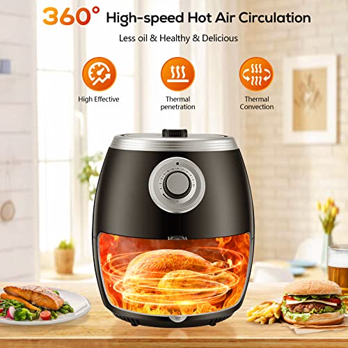 Antarctic Star Air Fryer,6 Quart (5.6 Liter) Electric Hot Air Fryers with Knob Control, Auto