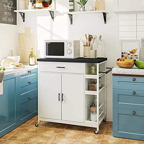 Hasuit Kitchen Island Cart with Storage, Rolling Kitchen Island with