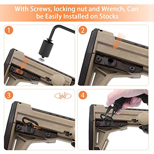 HANAMO Rifle Sling 2 Point Sling Adjustable Gun Sling Strap with QD