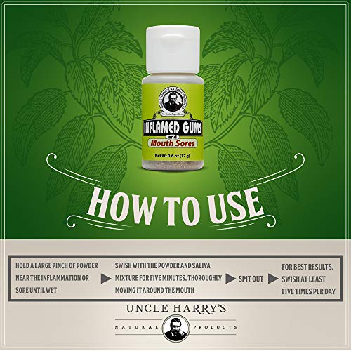 Uncle Harry's Inflamed Gums & Mouth Sores Tooth Powder Powder Toothpaste for Gum Health