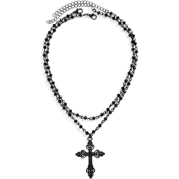 Rosary cross Necklace y2k ギャル男 十字架 y2k グランジ十字架