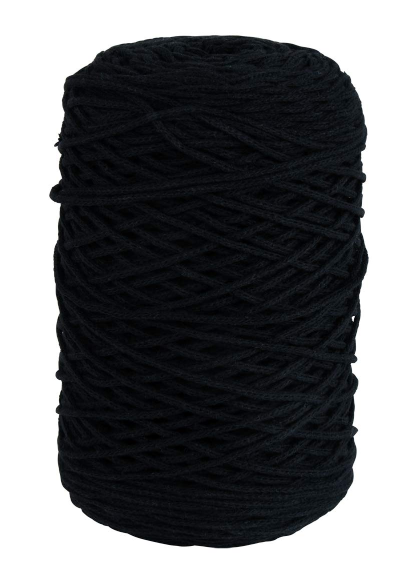 Rayher Braidy Recycling Yarn for Craft, 42009576, 2mm, approx. 250m, Black