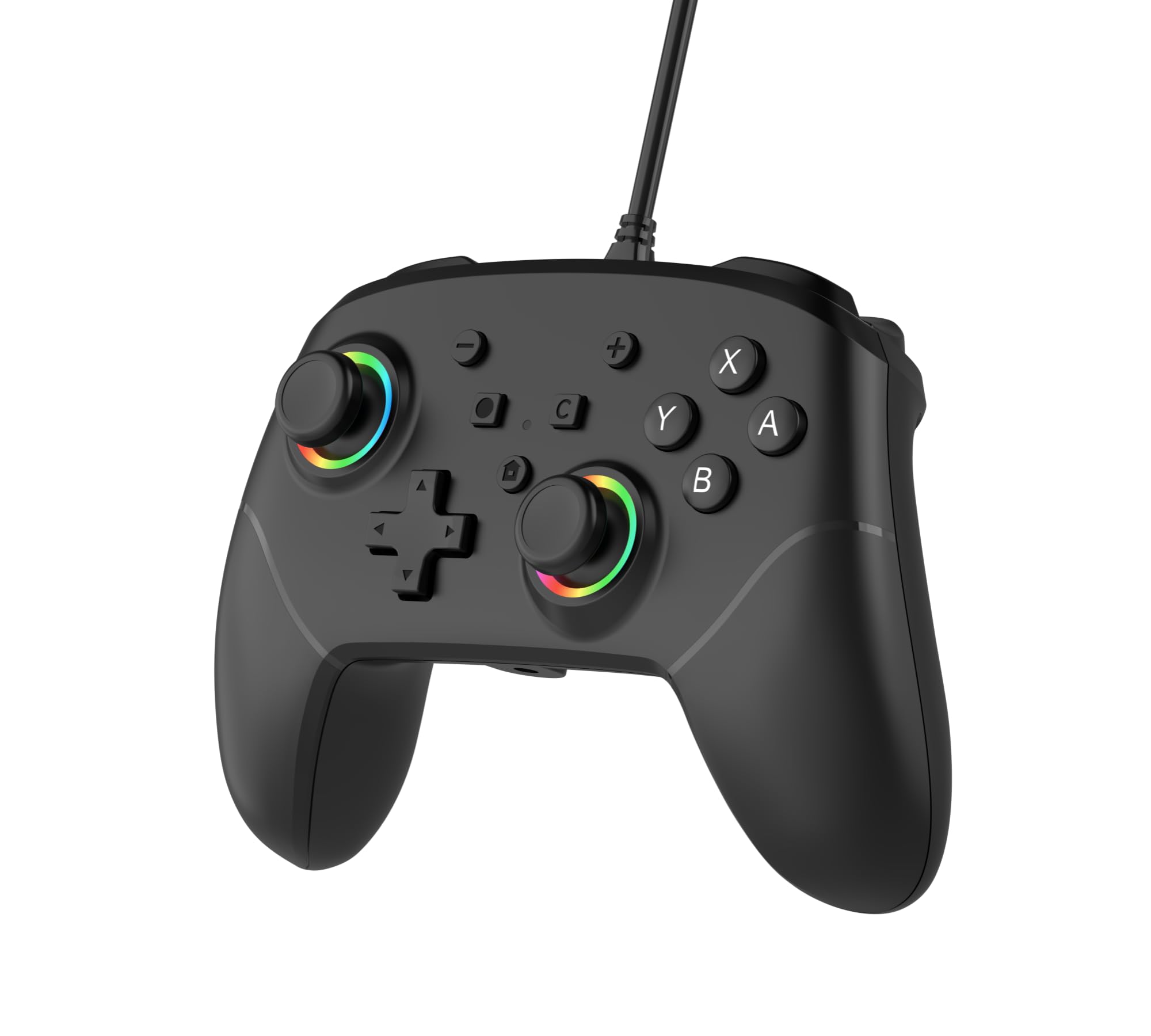 BETMI Wired Pro Controller for Switch 2/1/Windows, 9-Axis, 3.5mm, Marco/Vibration/Hall Joysticks（Light Black)