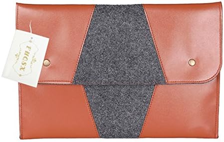 Waterproof Brown PU Leather Felt Laptop Sleeve for 13 Inch Macbook Pro/Dell 11.6 Inch/Dell XPS 13.3 Thin