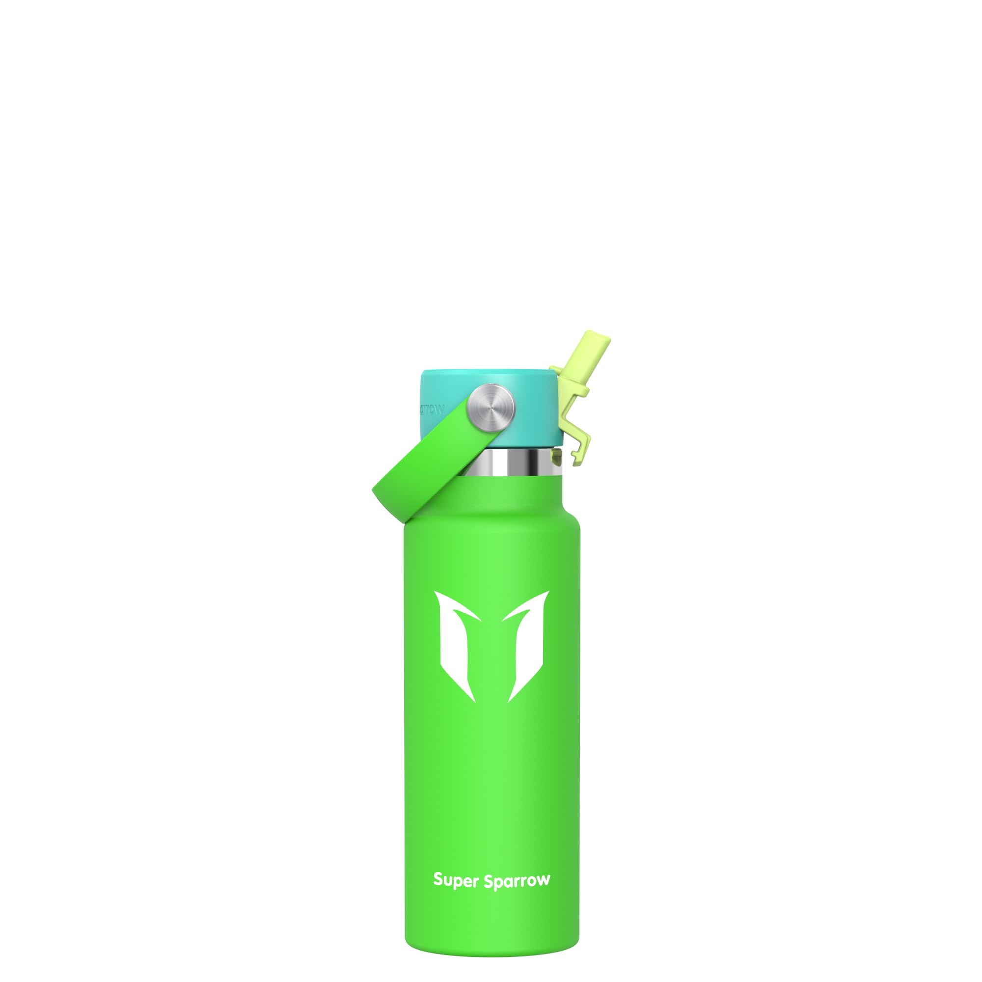 Sparrow Insulated Water Bottle Kids 350ml - FlipFlow Metal Water Bottles with Straw Lid - BPA Free - Leakproof Stainless Steel Flask for Sport, School, Outdoor, Travel