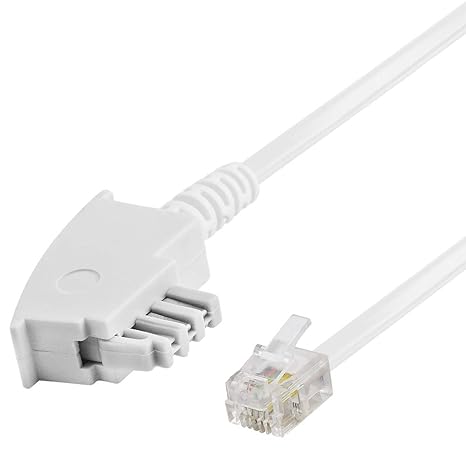 'BestPlug' 6 Meter Fax-Kabel / TAE-N Stecker auf RJ11 Stecker / Weiss