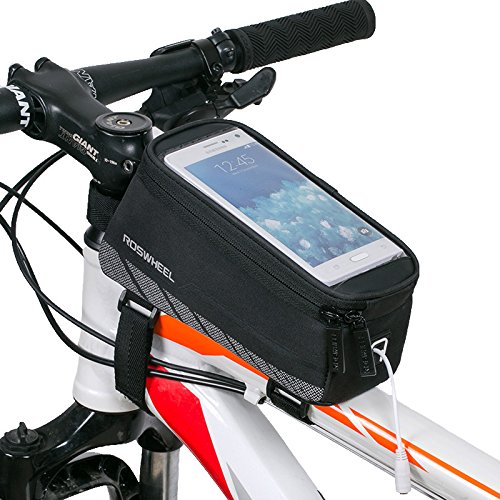 XPhonew Bike Frame Bag, Head Tube Bag, Waterproof Bicycle Cycling Front Top Tube Frame Bag Pannier Touch Screen Pouch Phone Holder Mount Crossbar Storage Bag for iPhone Samsung LG Sony Smartphones