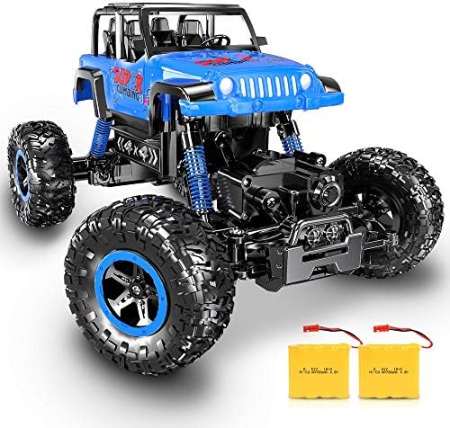 RC Car, SHARKOOL Newest 2.4 Ghz 4WD RC Trucks 1/18 Scale Remote Control Car with Two Rechargeable Batteries, Off Road RC Crawlers Toy Car for Adults & Kids