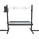 onlyfire Heavy Duty Adjustable Outdoor Camping Rotisserie Grill System and Spit Kit with Portable DC 3V Motor and 29 Inch Hexagon Spit Rod