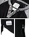 ZIMEGO Men's Long Sleeve Color Block Raglan V Neck Henley Curved Hem Slim Shirts Black/Heather Grey