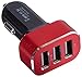 TopG Smart Mini XS 5.1 AMP 3-Port Rapid USB Car Charger for Apple and Android Devices (High Output) - Red