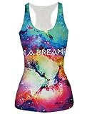 RAISEVERN Women 3d Digital Printed Gothic Punk Vest Shirt Tank Tops