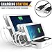 Charging Station - 5-Port USB Charging Dock With Fixed Dividers and Type-C Charge Port for iPhone 5,6,7,8, iPad, 12-inch MacBooks,Samsung Galaxy, Androids, Tablets & More【Type-C Cable provided】