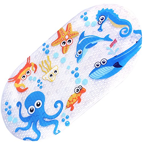 UPC 613706340952, Non-slip Baby Bath Mats and Shower Mat for Babies Kids,29&quot;W x 16&#39;&#39;L Fits Any Size Bath Tub (octopus)