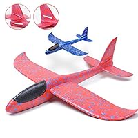 VCOSTORE 2 Flight Mode Foam Airplanes for Kids, 14.4" Throwing Glider Plane Toys for Boys Girls Gift Age 3-12, Durable Aircraft Outdoor Sport Game Fun 3pcs-Great Gift for Christmas