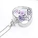 Usstore Women Lady Creative Lavender Romantic Hearts Necklaces DIY Floating Memory Living Pendant