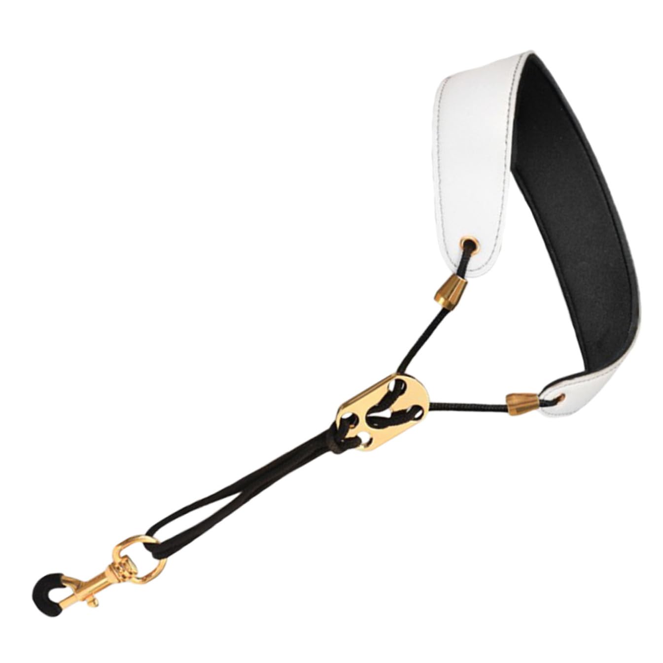 ERINGOGO Saxophone Strap Leather Saxophone Neck Strap Sax Harness Strap Sax Holder Sax Strap for Saxophone Alto Sax Soprano Clarinet White