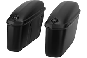 CFTGIW Motorcycle Rugged ABS Hard Saddlebags 22L Lock Trunk Storage Carrier Matte Black for Riders