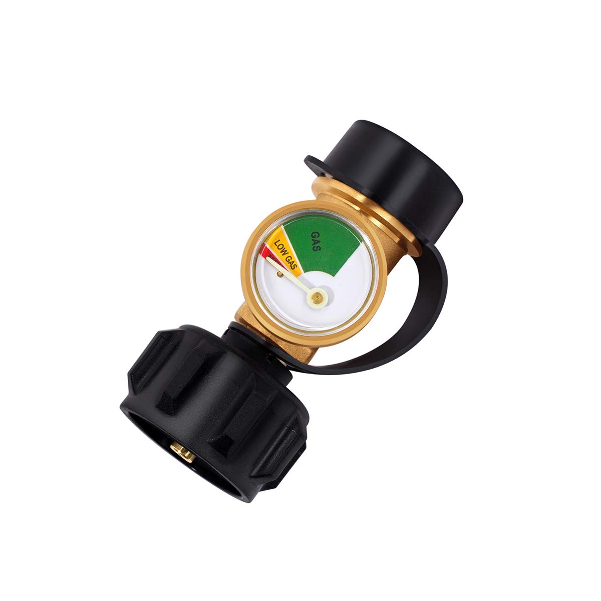 GASLAND Propane Adapter, QCC1 Type1 Propane Adapter with Gauge, Propane Tank Gauge, LP Gas Adapter Connector for Propane Tank Cylinder, RV Camper, BBQ Gas Grill, Heater, 1 Pack