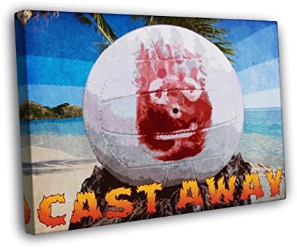 Wilson the Volleyball Cast Away Movie Painting Art Ball 50x40 Framed Canvas Print