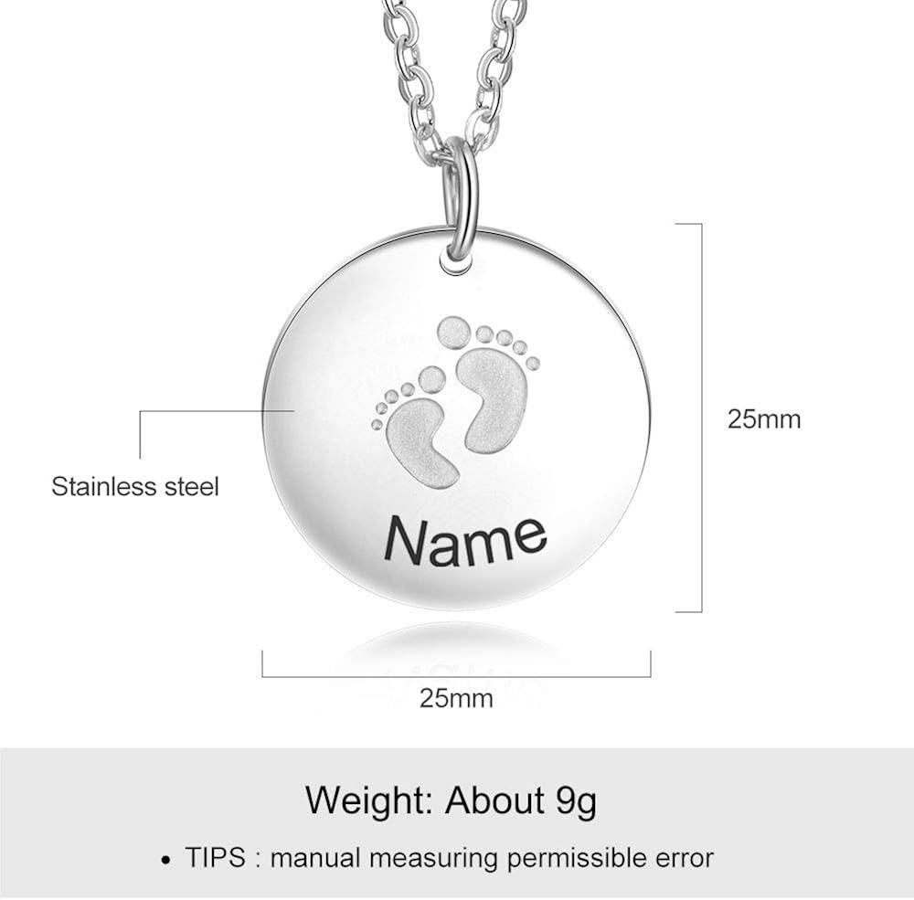 Mom Custom Baby Feet Pendant Necklace 
