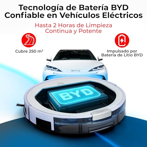 OSOJI Robot Aspiradora y Trapeador 3 en 1 - Aspirador Robótico - Dojo Duo 990 - Conexión WiFi, Filtro HEPA, Poderoso Sistema de Succión, Ultrasilenciosa