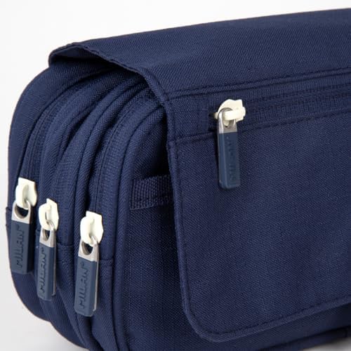 ® Estuche portatodo 4 cremalleras con solapa 1918, azul