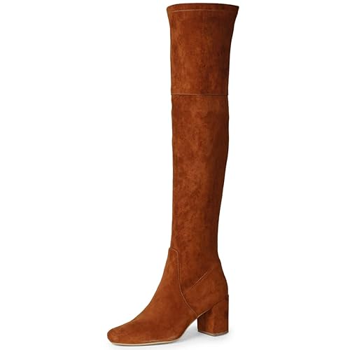Tan stretch boots Clearance