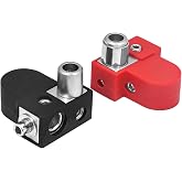 Recoil BTO Solid Brass Positive Negative Battery Terminals Adaptor Collars | 1X0/2/4 Gauge &amp; 1X4/8 Gauge Outputs Top-Mounted or Side-Mounted Power Ring Provision and OEM Post Adapter