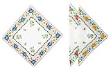 Women's 6-pc Handkerchiefs in Floral Print 100% Cotton with Scalloped Edge
