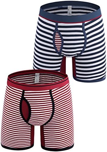 Best Companions Men boxer brief underwear Stripe 100 Cotton 2 Pack briefs mens R&amp;B Large
