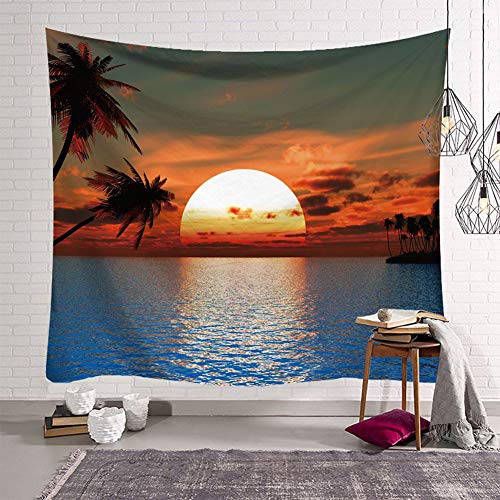PinShang Pattern Wall Hanging Tapestry,Seaside Natural Scenery Series GT-000465 150x130 (Grinding)